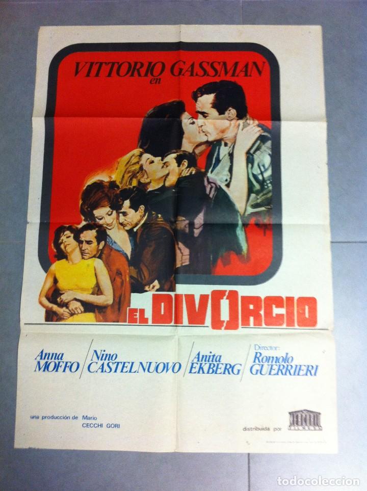 Cin&eacute;ma: CARTEL DE CINE 70X100 ORIGINAL EL DIVORCIO CON VITTORIO GASSMAN Y ANNA MOFFO DIR GUERRIERI