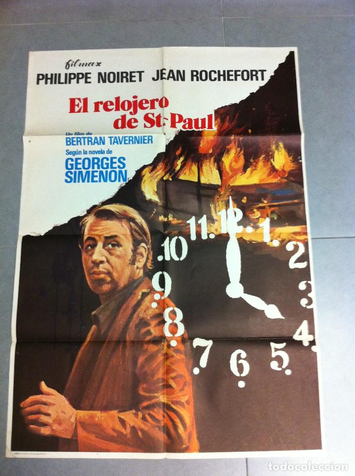 Cin&eacute;ma: CARTEL DE CINE 70X100 ORIGINAL EL RELOJERO DE ST PAUL CON PHILIPPE NOIRET Y JEAN ROCHEFORT