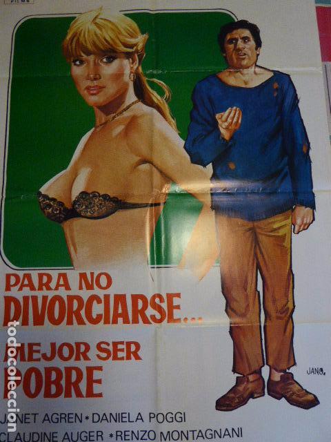 Cinema: PARA NO DIVORCIARSE MEJOR SER POBRE. CARTEL DE CINE-MOVIE POSTER. 70X100 CM APROX