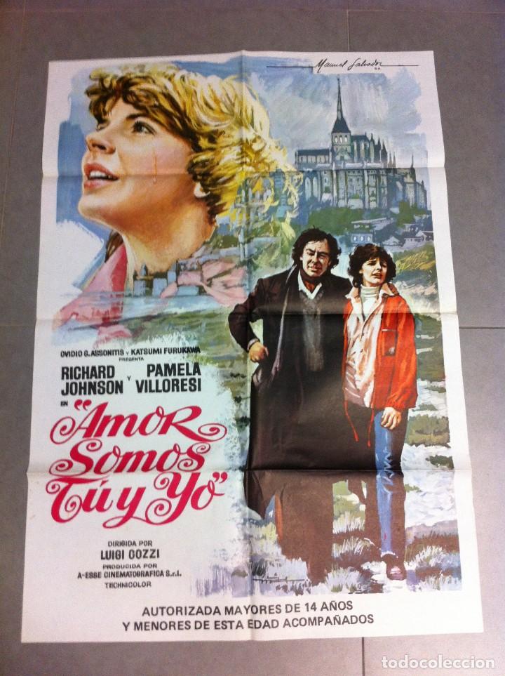Cin&eacute;ma: CARTEL DE CINE 70X100 ORIGINAL AMOR SOMOS TU Y YO CON RICHARD JOHNSON Y PAMELA VILLORESI DIR COZZI
