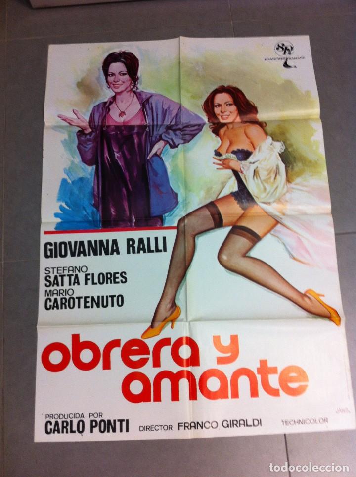 Cinema: CARTEL DE CINE 70X100 ORIGINAL OBRERA Y AMANTE CON GIOVANNA RALLI Y STEFANO FLORES DIR CARLOS PONTI