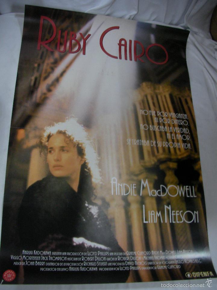 Cine: ANTIGUO POSTER CARTEL DE CINE ORIGINAL - RUBY CAIRO - Foto 1