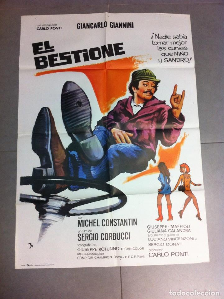 Cine: CARTEL DE CINE 70X100 ORIGINAL EL BESTIONE CON GIANCARLO GIANNINI DIR SERGIO CORBUCCI 1975