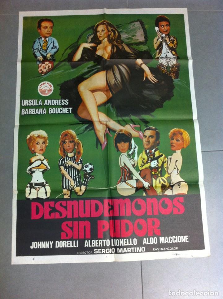 Cinema: CARTEL DE CINE 70X100 ORIGINAL DESNUDEMONOS SIN PUDOR CON URSULA ANDRESS Y BARBARA BOUCHET 1977