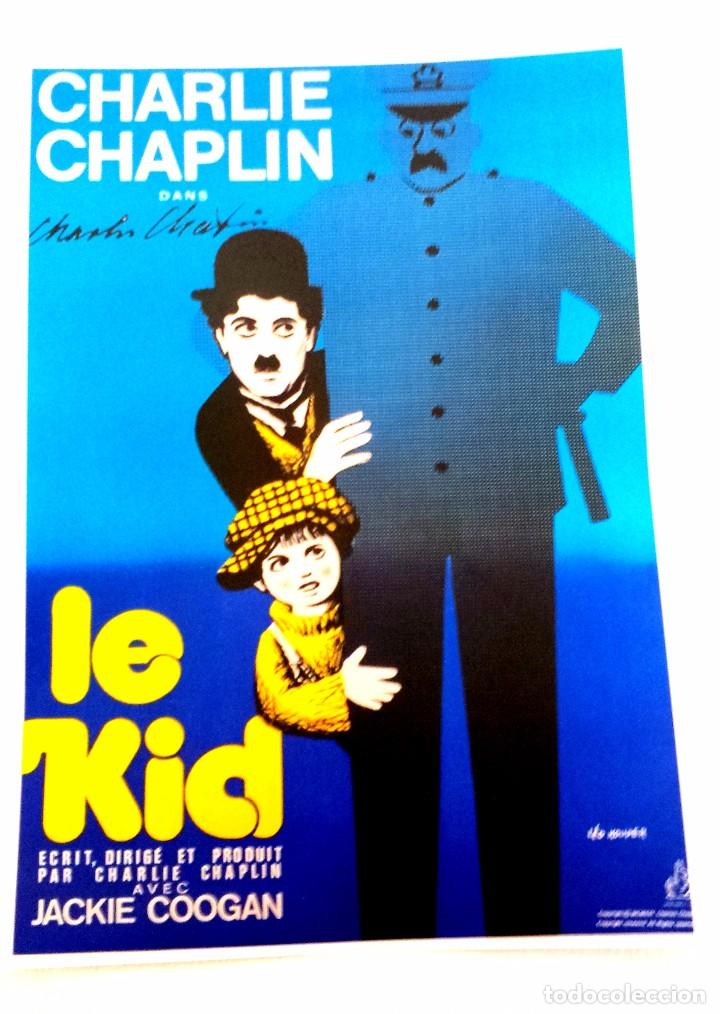 Cinema: POSTER CHARLIE CHAPLIN 1921 LE KID, CON AUTOGRAFO DEL ACTOR, BONITA REPRODUCCION