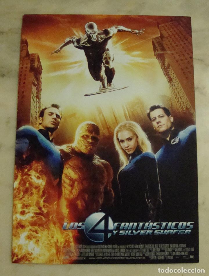 Cine: CARTEL PEQUE&Ntilde;O 30 X 21 CM LOS 4 FANTASTICOS Y SILVER SURFER