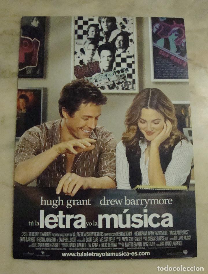 Cine: CARTEL PEQUE&Ntilde;O 30 X 21 CM TU LA LETRA YO LA MUSICA