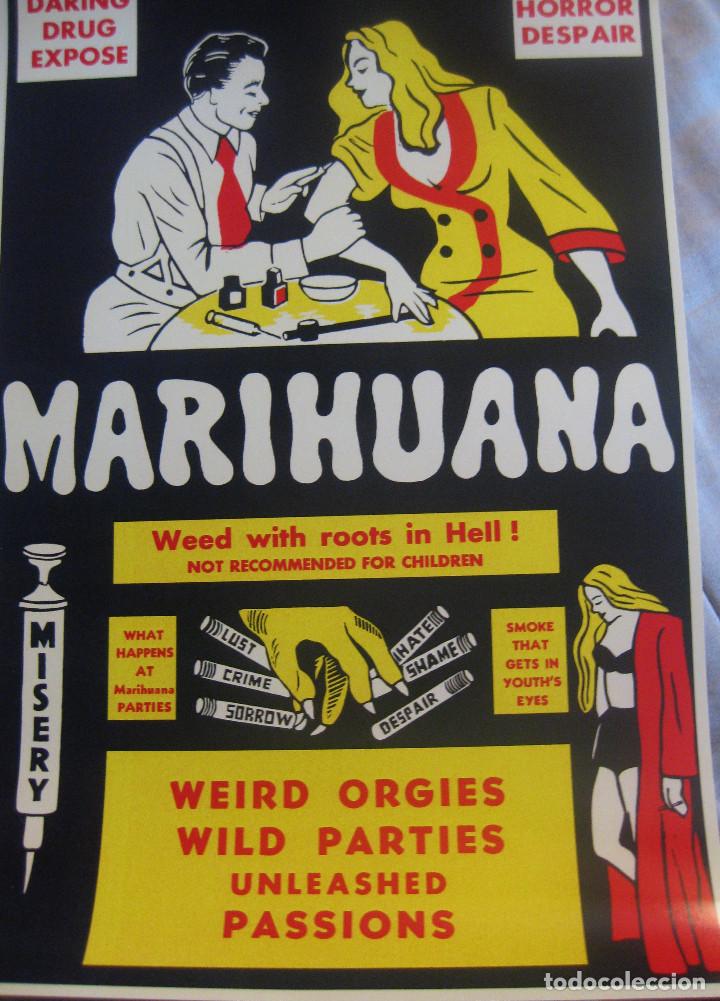 Cin&eacute;ma: Marihuana 1936 cartel nuevo reproducci&oacute;n 43 x 28 cent&iacute;metros peligro de las drogas