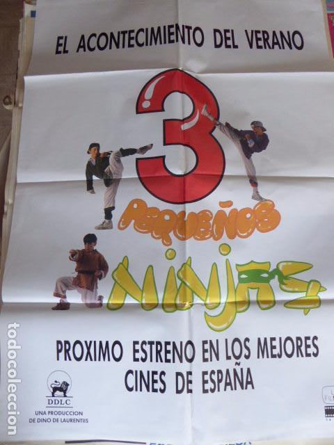 Cinema: 3 PEQUE&Ntilde;OS NINJAS. CARTEL DE CINE- MOVIE POSTER. 100X70 CM APROX