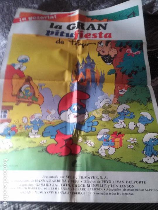 Cine: LA GRAN PITUFIESTA.  POSTER CARTEL ORIGINAL. 70 X 100. BUEN ESTADO. RARO