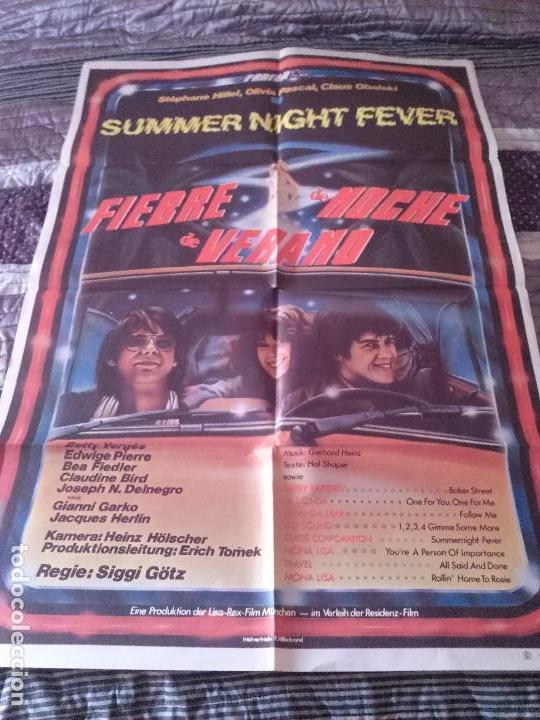 Cin&eacute;ma: FIEBRE DE NOCHE DE VERANO. CARTEL. POSTER. 70 X 100. DOBLADO. BUEN ESTADO.