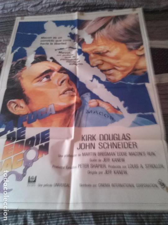 Cine: LA FUGA DE EDDIE MACON. CARTEL POSTER. 70 X 100. TIENE DEFECTOS. DOBLADO. RARO