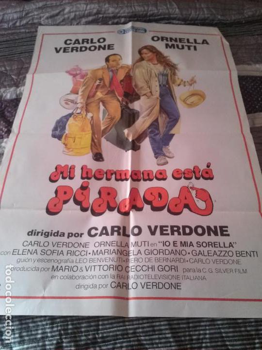 Cine: MI HERMANA EST&Aacute; PIRADA. CARTEL POSTER. 70 X 100. NOMBRE DETR&Aacute;S. DOBLADO. RARO
