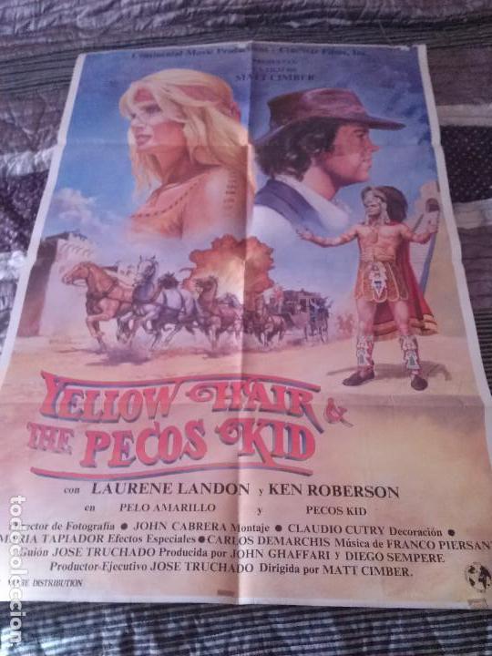 Cin&eacute;ma: YELLOW HAIR & PECOS KID.  CARTEL POSTER. 70 X 100. CON DEFECTOS. DOBLADO. RARO