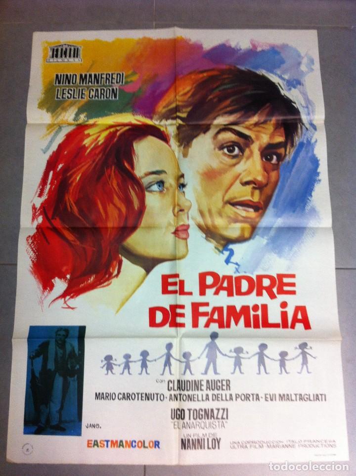 Cinema: CARTEL DE CINE 70X100 ORIGINAL EL PADRE DE FAMILIA CON NINO MANDREDI Y LESLIE CARON DIR NANNI LOY