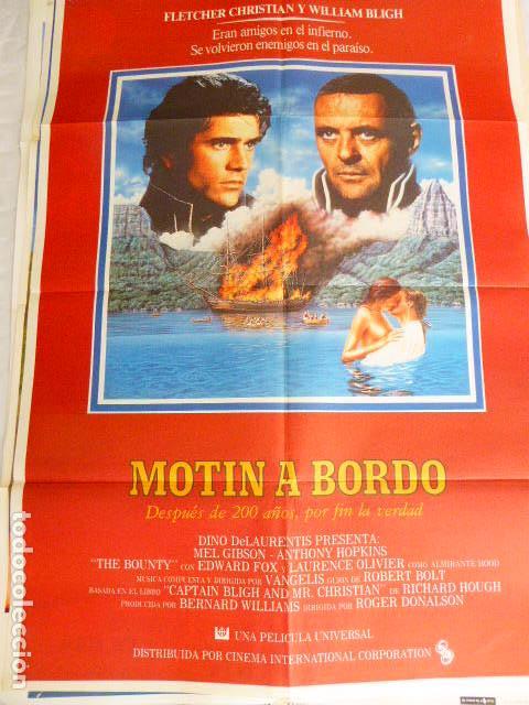 Cine: MOTIN A BORDO. CARTEL DE CINE - MOVIE POSTER. 100X70 CM