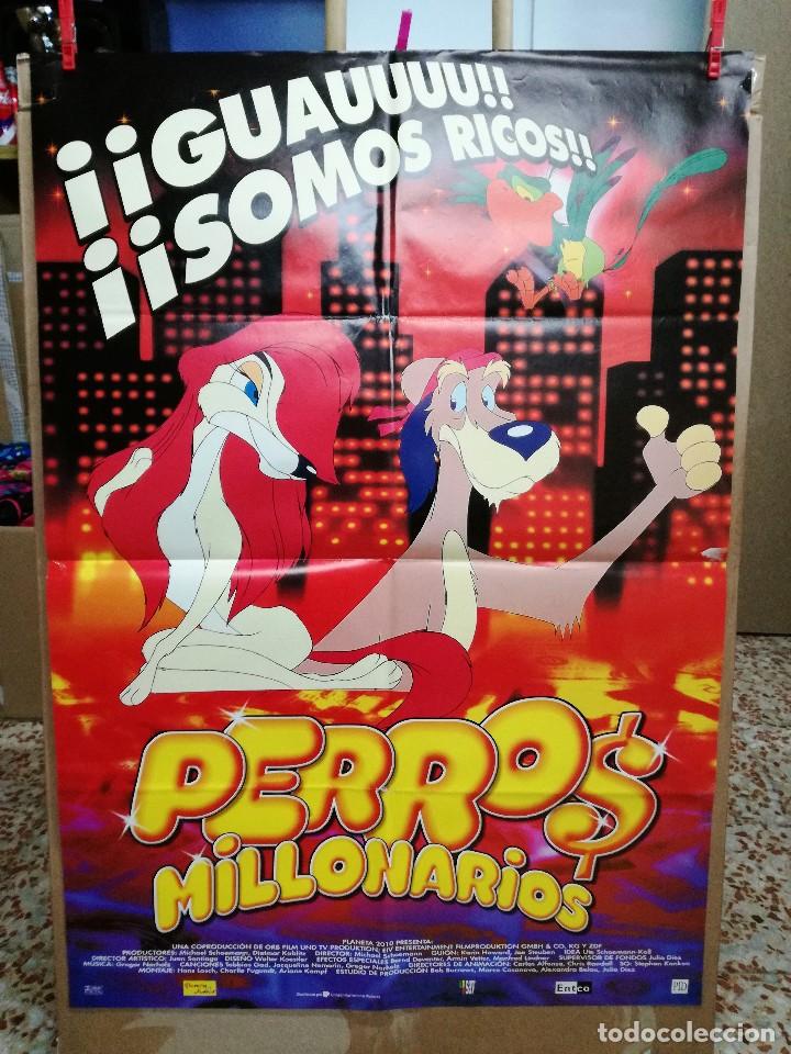 Cine: PERROS MILLONARIOS, CARTEL DE CINE ORIGINAL 70X100