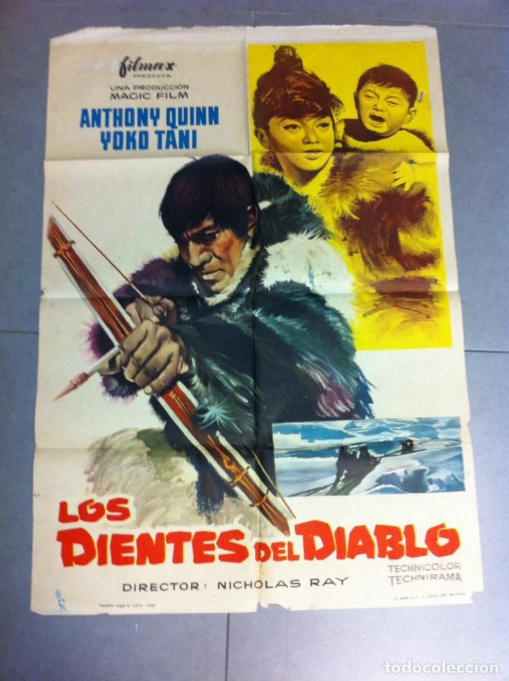 Cine: CARTEL DE CINE 70X100 ORIGINAL LOS DIENTES DEL DIABLO CONANTHONY QUINN Y YOKO TANI DIR NICHOLAS RAY