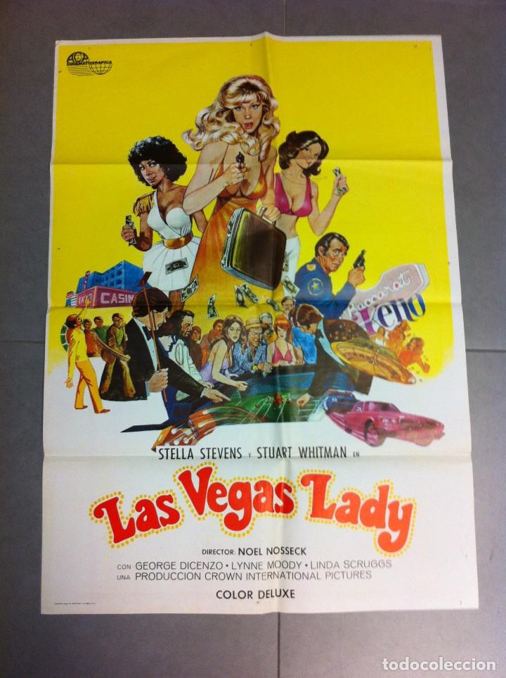 Cinema: CARTEL DE CINE 70X100 ORGINAL LAS VEGAS LADY CON STELLA SETEVENS Y STUART WHITMAN DIR NOEL NOSSECK