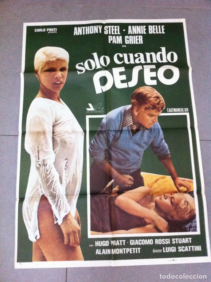 Cinema: CARTEL DE CINE 70X100 ORIGINAL SOLO CUANDO DESEO CON CARLO PONTI Y ANTHONY STELL DIR LUIGI SCATTINI