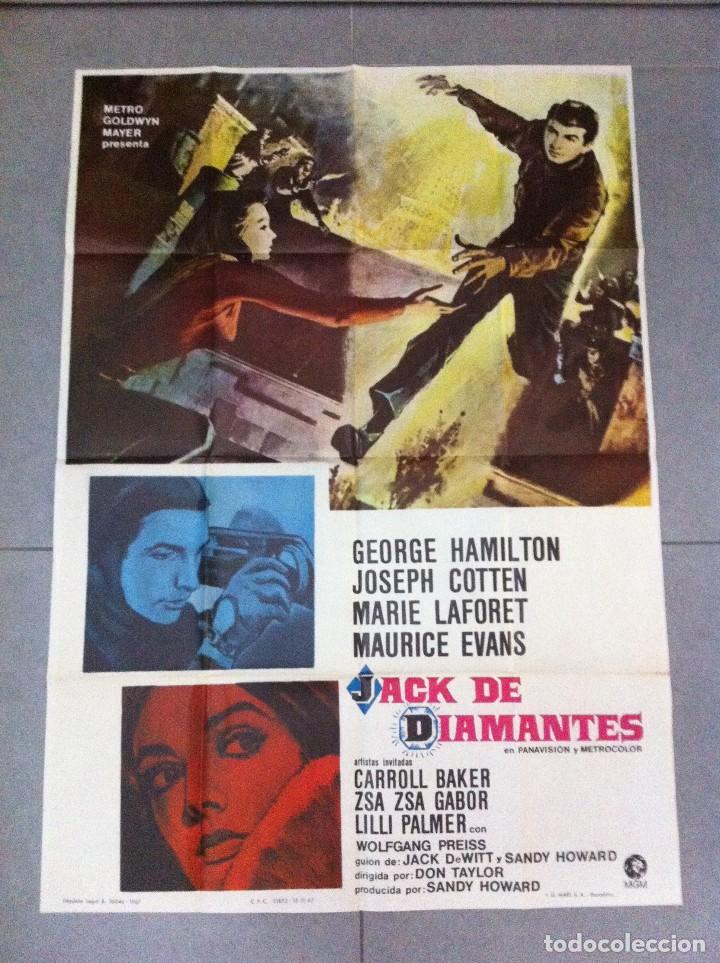 Cine: CARTEL DE CINE 70X100 ORIGINAL JACK DE DIAMANTES CON GEORGE HAMILTON Y JOSEPH COTTEN DIR DON TAYLOR