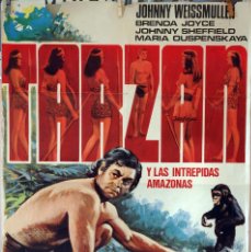 Cine: TARZÁN Y LAS INTRÉPIDAS AMAZONAS. JOHNNY WEISSMULLER. CARTEL ORIGINAL 1970. 100X70