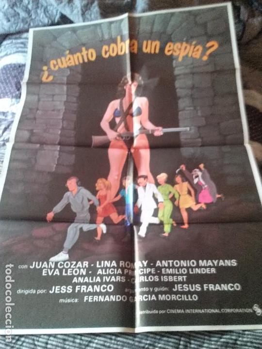 Kino: &iquest;CU&Aacute;NTO COBRA UN ESPIA?  POSTER. CARTEL 100 X 70 CM. ORIGINAL. DOBLADO. BUEN ESTADO
