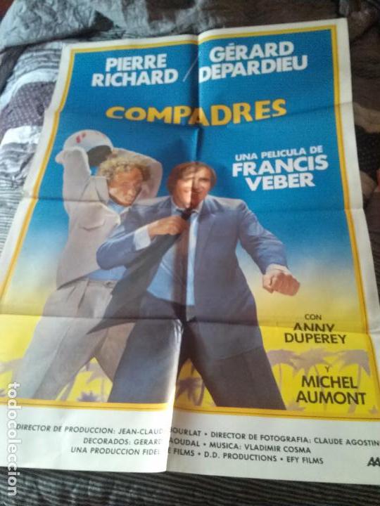 Kino: COMPADRES. POSTER. CARTEL 100 X 70 CM. ORIGINAL. DOBLADO. CORTES EN LOS FILOS