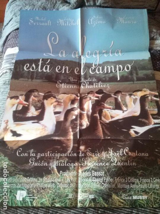 Cine: LA ALEGRIA EST&Aacute; EN EL CAMPO. CARTEL. POSTER. ORIGINAL. 70 X 100. BUEN ESTADO