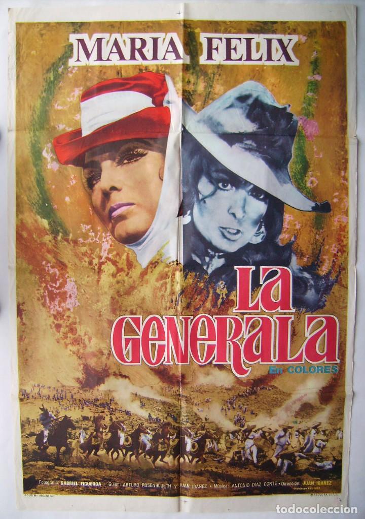 Cinema: LA GENERALA, con Mar&iacute;a F&eacute;lix. POSTER ARGENTINO. 74 X 110 cms.