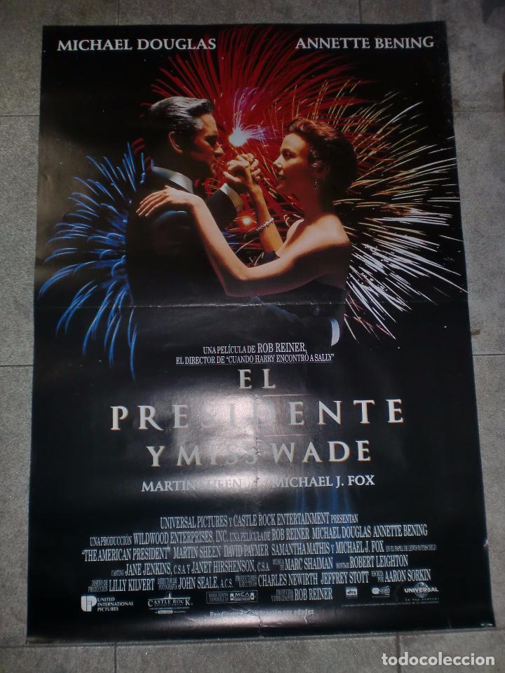 Cine: CARTEL DE CINE ORIGINAL. EL PRESIDENTE Y MISS WADE. 99 X 70CM