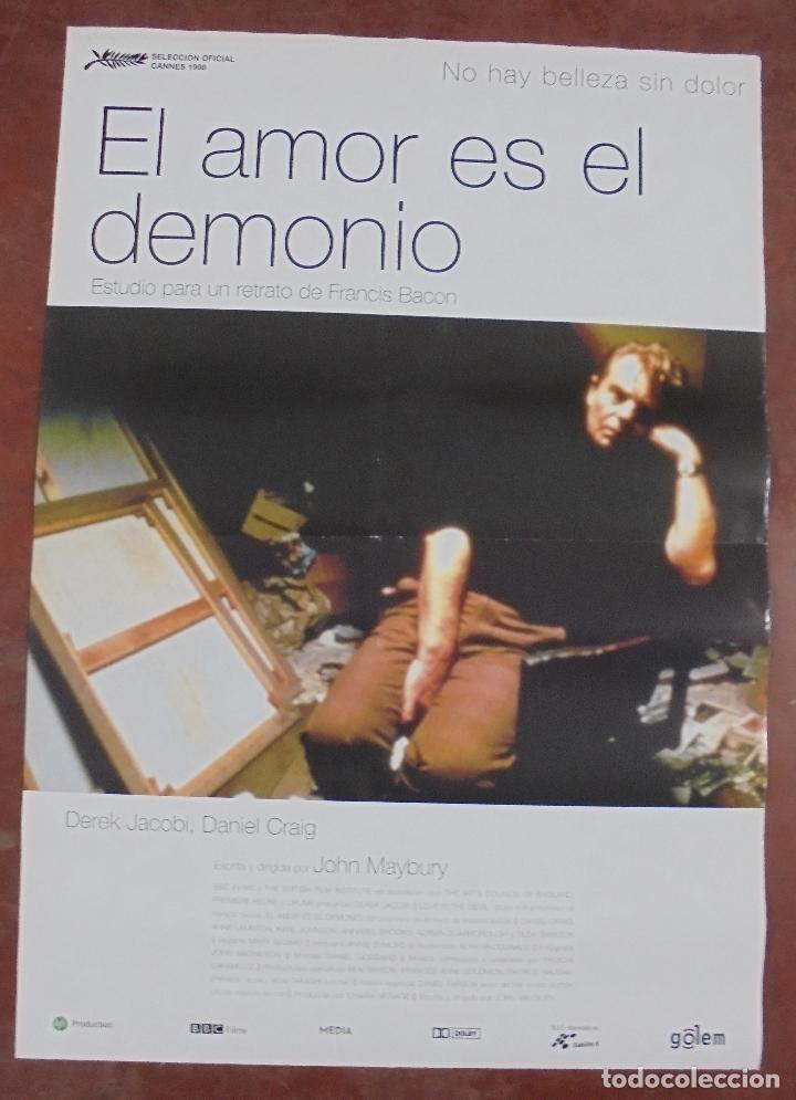Cine: CARTEL DE CINE ORIGINAL. EL AMOR ES EL DEMONIO. 97,5 X 67 CM