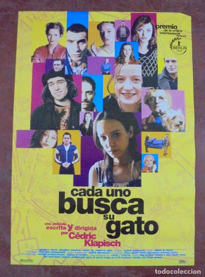 Cine: CARTEL DE CINE ORIGINAL. CADA UNO BUSCA SU GATO. 97,5 X 67 CM