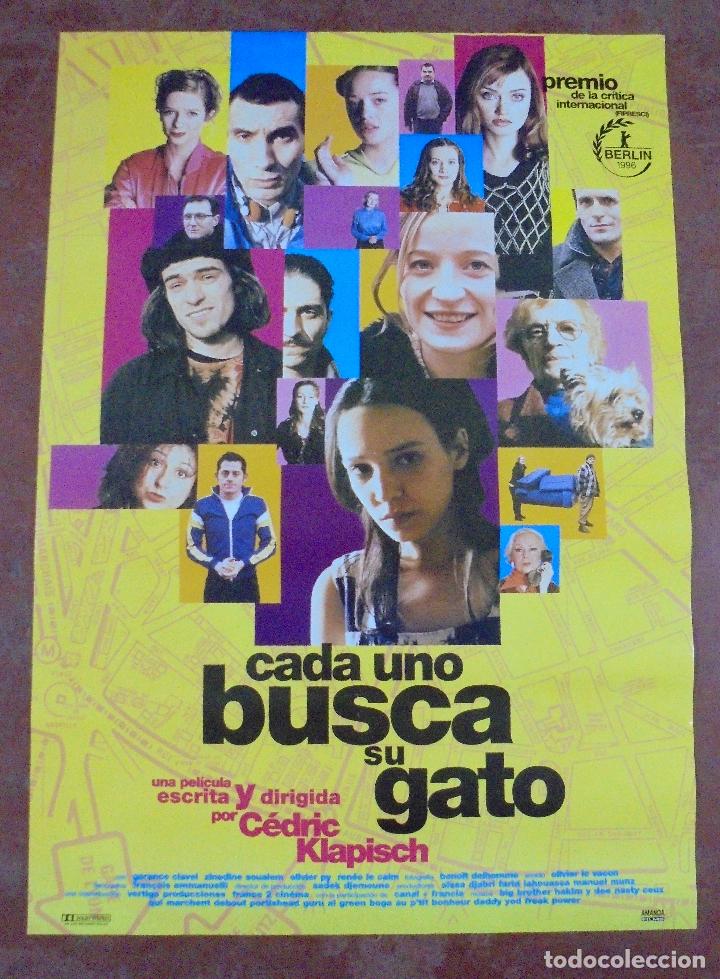 Cine: CARTEL DE CINE ORIGINAL. CADA UNO BUSCA SU GATO. 97,5 X 67 CM
