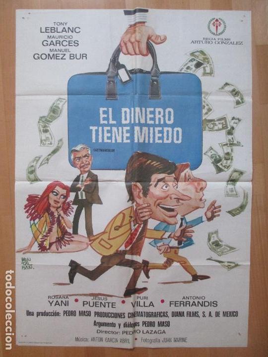 Kino: CARTEL CINE, EL DINERO TIENE MIEDO, TONY LEBLANC. MAURICIO GARCES, MONTALBAN, 1970, C111