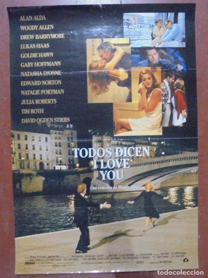 Kino: CARTEL DE CINE ORIGINAL. TODOS DICEN I LOVE YOU. 97x70 CM