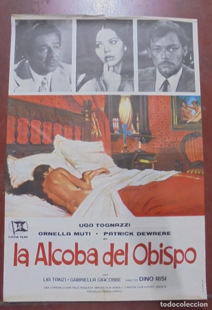 Kino: CARTEL DE CINE ORIGINAL. LA ALCOBA DEL OBISPO. 97x70 CM. 1978