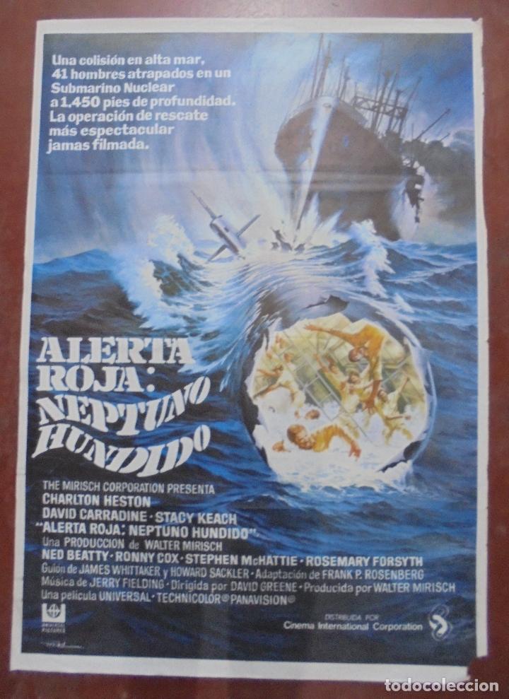 Kino: CARTEL DE CINE ORIGINAL. ALERTA ROJA: NEPTUNO HUNDIDO. 100X70 CM