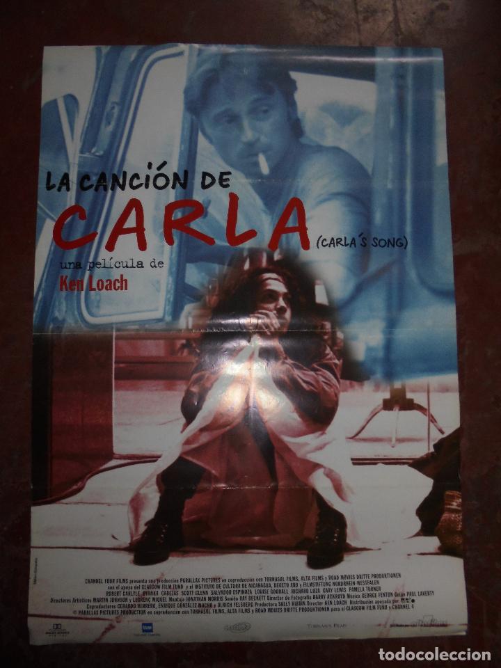 Cine: CARTEL DE CINE ORIGINAL. LA CANCI&Oacute;N DE CARLA. 98X68 CM