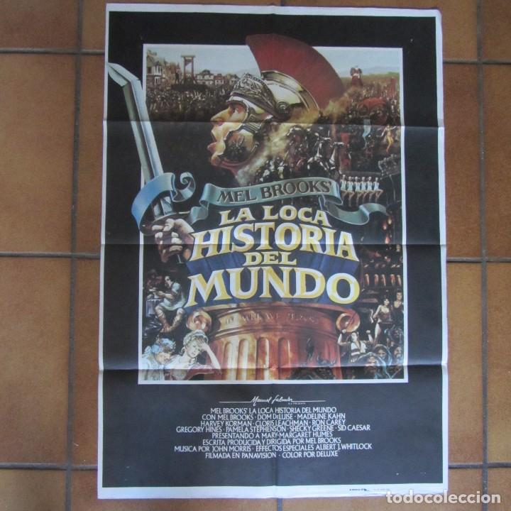 Kino: Cartel original cine La loca historia del Mundo. Mel Brooks. 100x70 cm