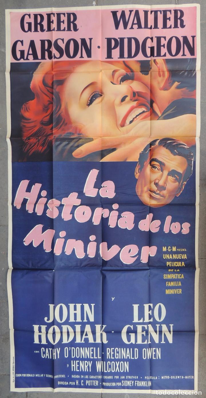 Cine: la historia de los miniver - poster cartel espa&ntilde;ol 100x200 cm - Greer Garson walter pidgeon