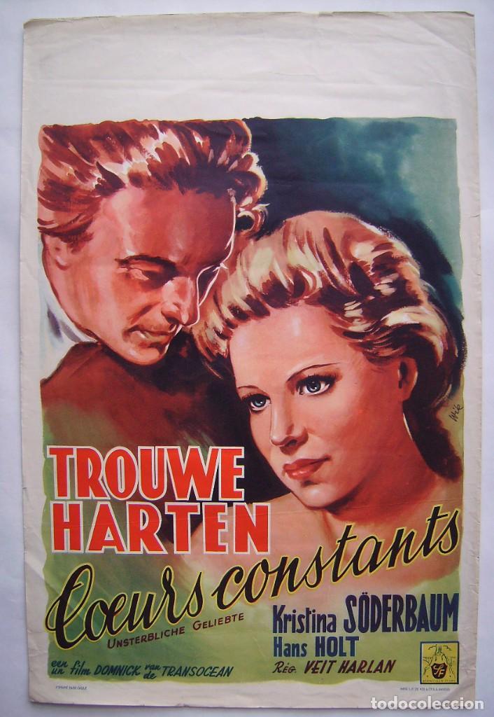 Cinema: COEURS CONSTANTS, con Hans Holt. POSTER BELGA, 36 X 55 cms.