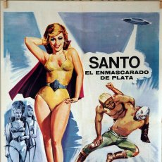 Cine: SANTO CONTRA LA INVASIÓN DE LOS MARCIANOS. ALFREDO CRAVENNA. CARTEL ORIGINAL 1968. 70X100. Lote 95367667