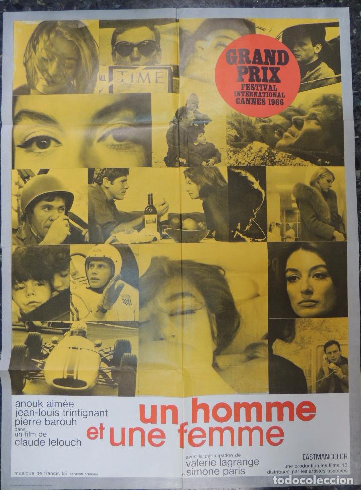 Poster cartel original frances - un hombre y un - Vendido en Venta ...
