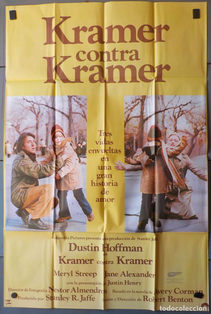 Cine: (N189) KRAMER CONTRA KRAMER, DUSTIN HOFFMAN,MERYL STREEP, CARTEL DE CINE ORIGINAL 100X70 CM APROX