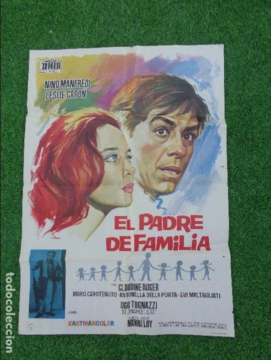 Kino: EL PADRE DE FAMILIA NINO MANFREDI LESLIE CARON POSTER ORIGINAL 70X100 ESTRENO