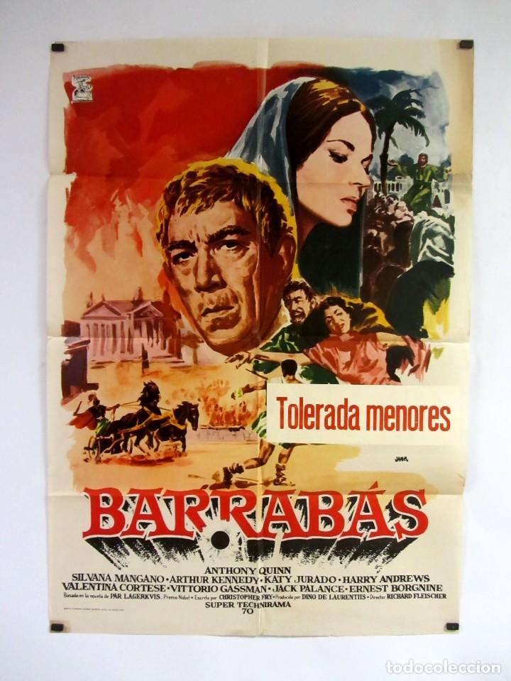 Cinema: BARRABAS. ANTHONY QUINN, SILVANA MANGANO. A&Ntilde;O 1974. ORIGINAL 70X100