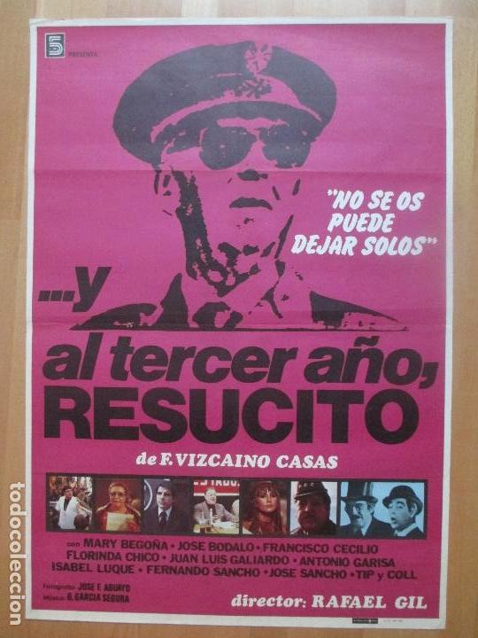 Cinema: CARTEL CINE, ...Y AL TERCER A&Ntilde;O, RESUCITO, MARY BEGO&Ntilde;A, FLORINDA CHICO, 1980, C1320