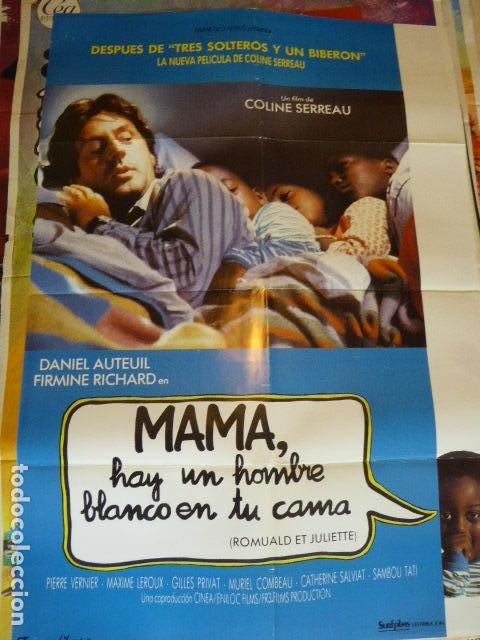 Cinema: MAMA HAY UN BLANCO EN TU CAMA. CARTEL DE CINE-MOVIE POSTER. 100X70 cm aprox.
