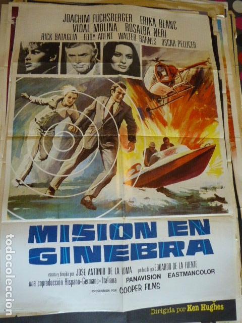 Cin&eacute;ma: MISION EN GINEBRA. CARTEL DE CINE-MOVIE POSTER. 100X70 cm aprox.